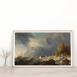 Ships in a Gale by Willem van de Velde the Younger Poster