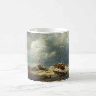 Ships in a Storm on the Dutch Coast Coffee Mug