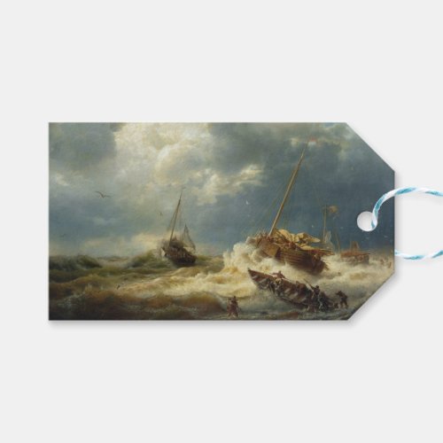 Ships in a Storm on the Dutch Coast Gift Tags