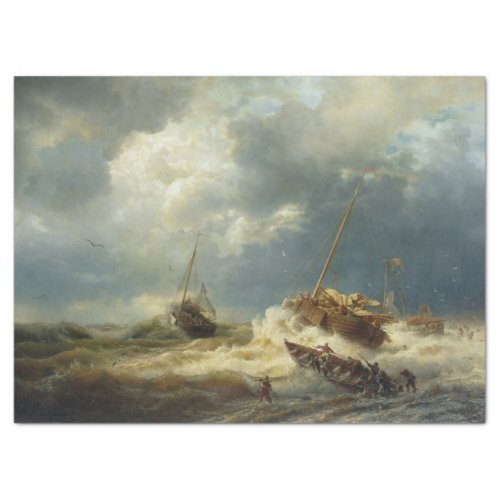 Ships in a Storm on the Dutch Coast Tissue Paper