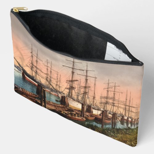 Ships in Hamburg Harbour Germany Accessory Pouch