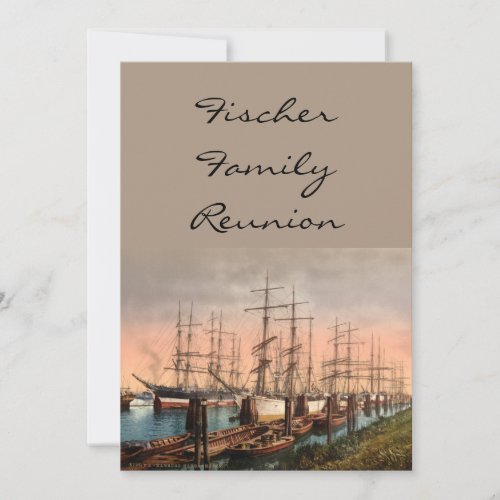Ships in Hamburg Harbour, Germany Invitations