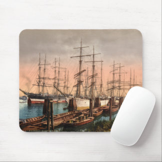 Ships in Hamburg Harbour, Germany Mouse Pad