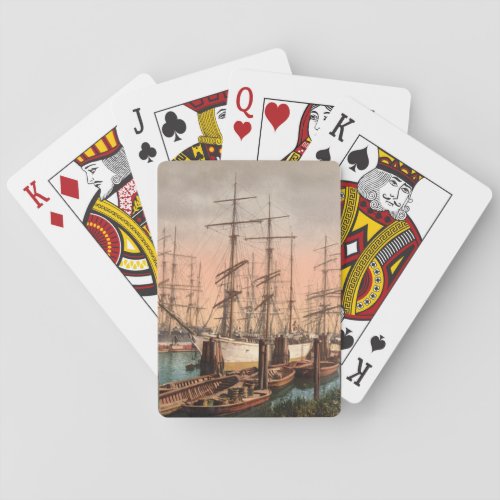 Ships in Hamburg Harbour Germany Playing Cards