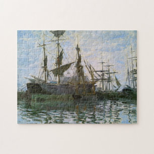 Ships in Harbor Monet Fine Art Jigsaw Puzzle
