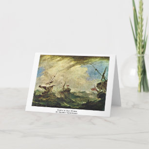Ships In Sea Storm By Guardi Francesco Card