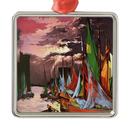Ships in the Port of La Rochelle Art Metal Ornament