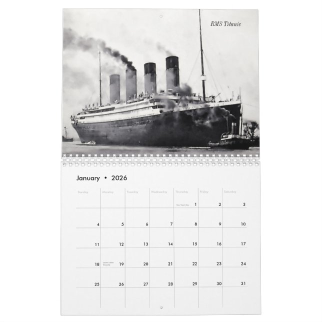 Ships of the White Star Line Calendar (Jan 2026)
