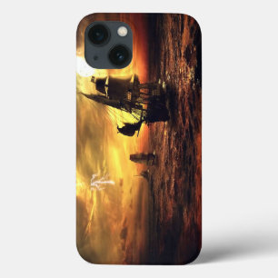 Ships on Stormy Sea iPhone 13 Case