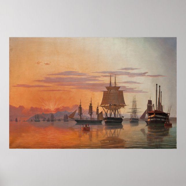 Ships on the River Tagus | Carl Dahl Poster (Front)