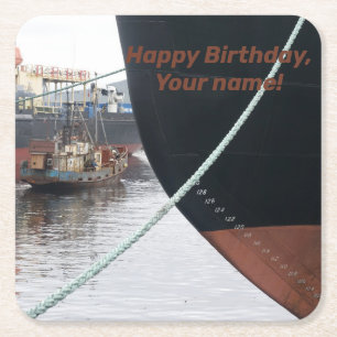 Ships Square Paper Coaster