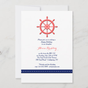 Ship's Tiller Invitation