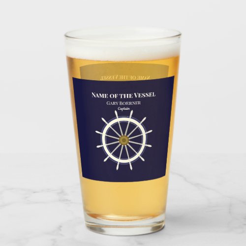 Ships Wheel Captain Boat Tumblers Beer Soda Glass