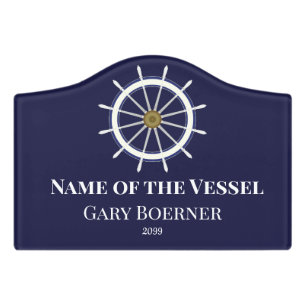 Ship's Wheel Captain & Year Small Acrylic Sign