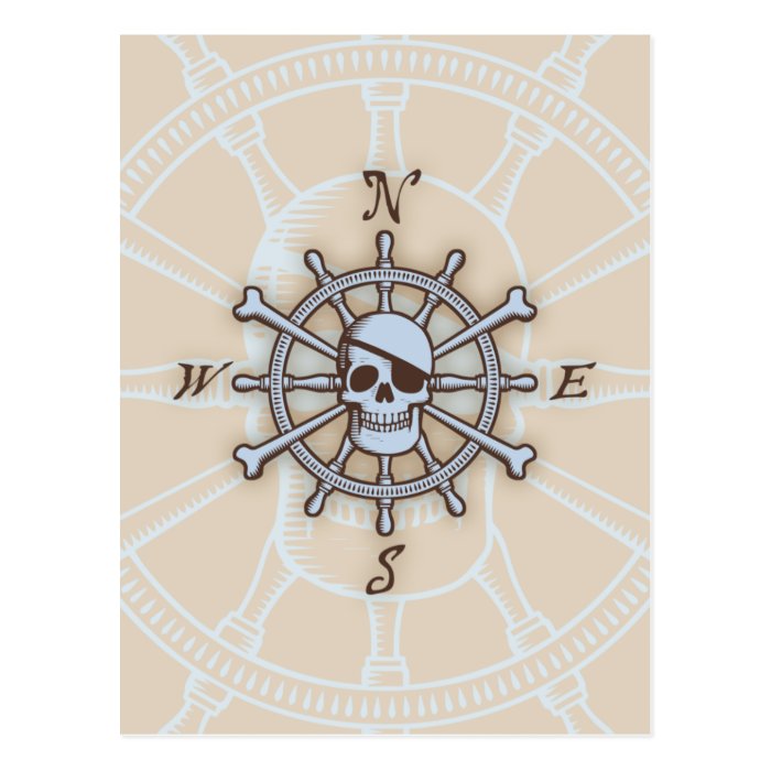 Ship's Wheel Compass Rose Post Card