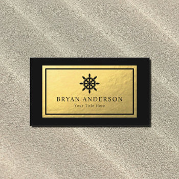Ships Wheel - Faux Gold Foil Business Card by istanbuldesign at Zazzle