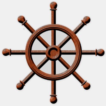 Ships Wheel Helm Nautical Design Sticker by macdesigns2 at Zazzle