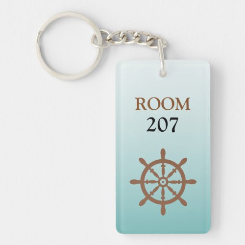 Ships Wheel Hotel Room Numbered Key Keychain