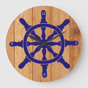 Ship's Wheel Large Clock