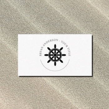 Ships Wheel Logo Business Card by istanbuldesign at Zazzle