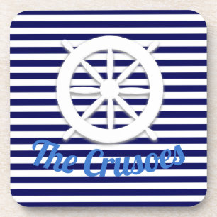 Ship's Wheel Nautical Custom Beverage Coaster