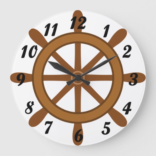 Ships Wheel Nautical Wall Clock