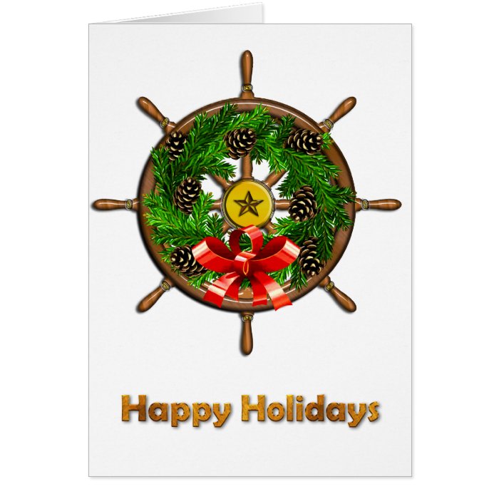 Ship's Wheel Wreath Cards