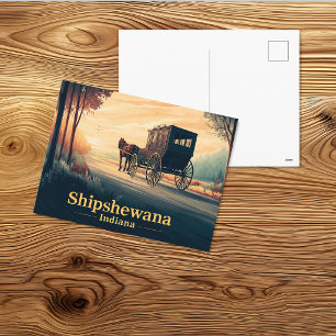 Shipshewana Amish Horse and Buggy Art Postcard
