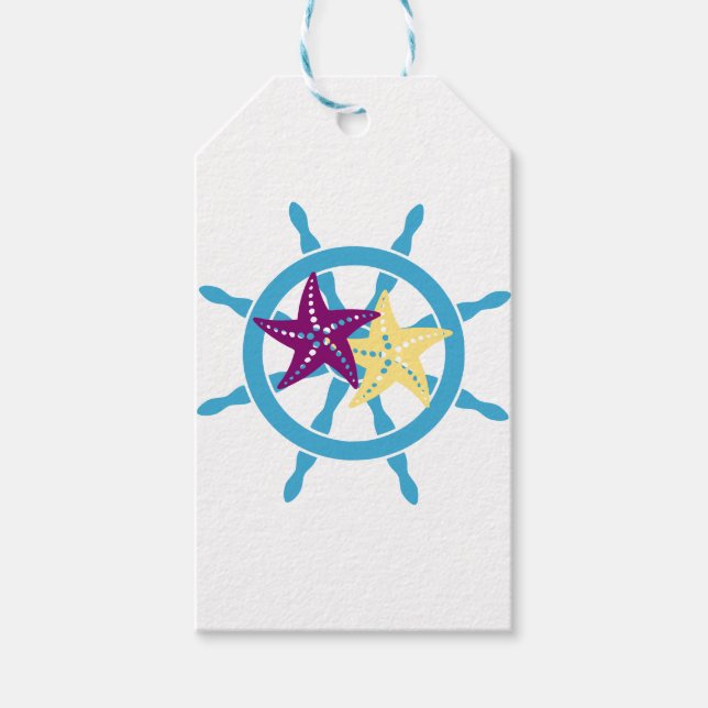 Shipwheel & Starfish Gift Tags (Front)