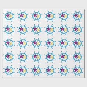 Shipwheel & Starfish Wrapping Paper