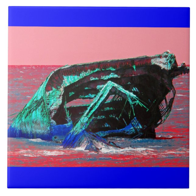 Shipwreck Abstract Pink Tile (Front)