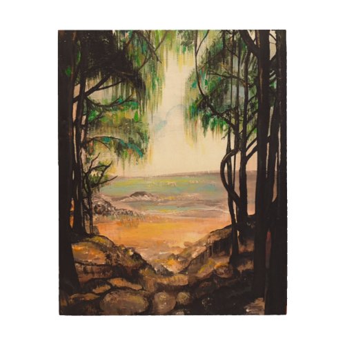 Shipwreck Beach Painting  Wood Wall Art