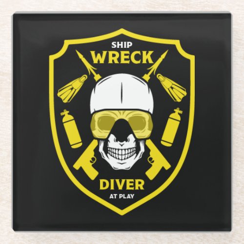 shipwreck divers   glass coaster