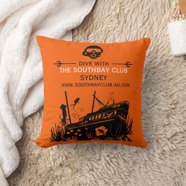 Shipwreck Diving Club Throw Pillow (Blanket)