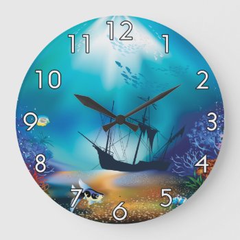 Shipwreck Large Clock by CaptainScratch at Zazzle