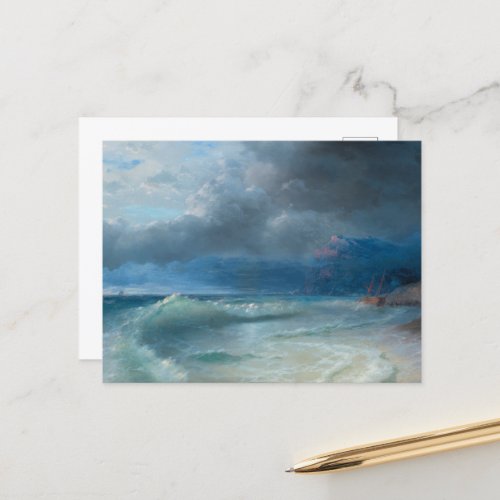 Shipwreck on a Stormy Morning Aivazovsky Postcard