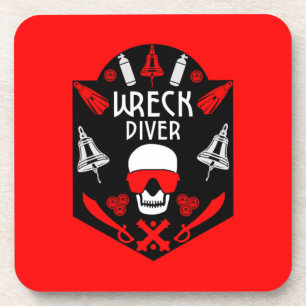 Shipwreck Scuba Divers   Beverage Coaster