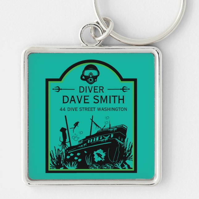 Shipwreck Sea Divers Keychain (Front)