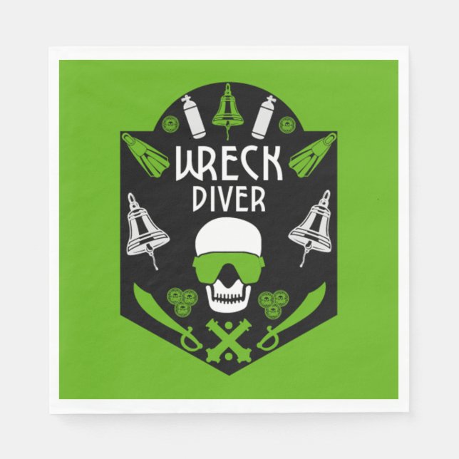 Shipwreck Sea Divers Napkins (Front)