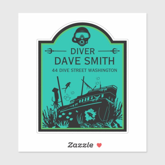 Shipwreck Sea Divers Sticker (Sheet)