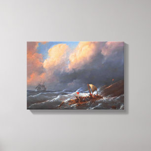 Shipwreck Survivors on a Raft Canvas Print