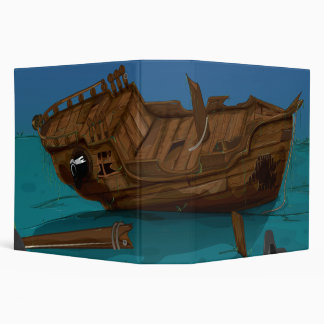 Shipwreck underwater 3 ring binder