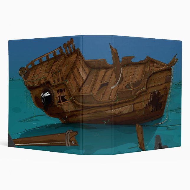 Shipwreck underwater 3 ring binder (Background)