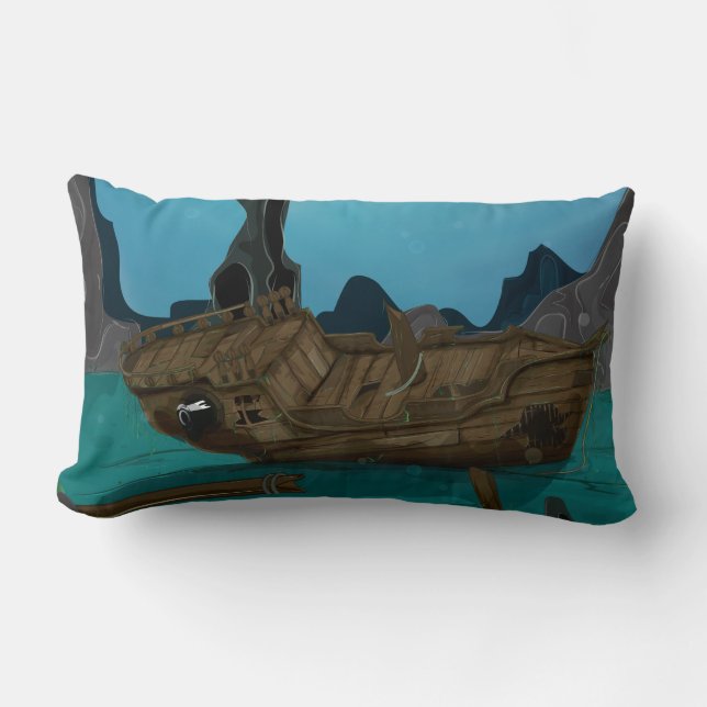 Shipwreck underwater lumbar pillow (Front)