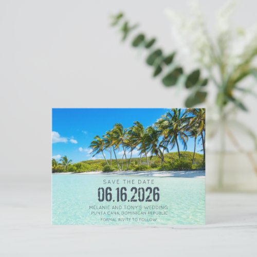 Shipwrecked Beach Destination Save the Dates Announcement Postcard