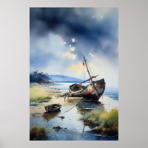 Shipwrecked Beneath the Mournful Clouds Poster