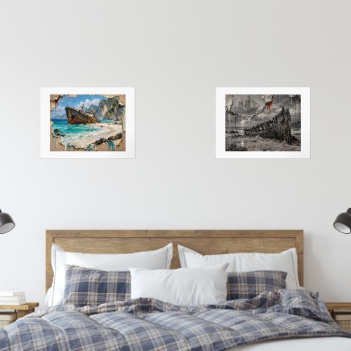 Shipwrecks in Two Lights Wall Art Sets
