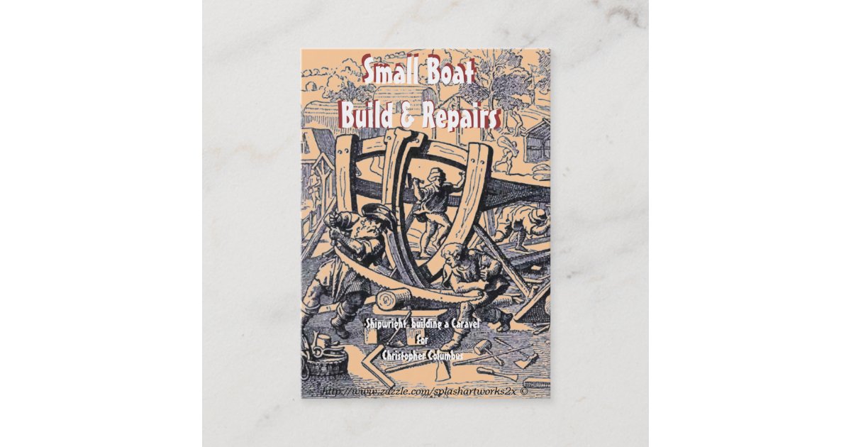 "Shipwright & Small boat repair Business Card" Business Card Zazzle