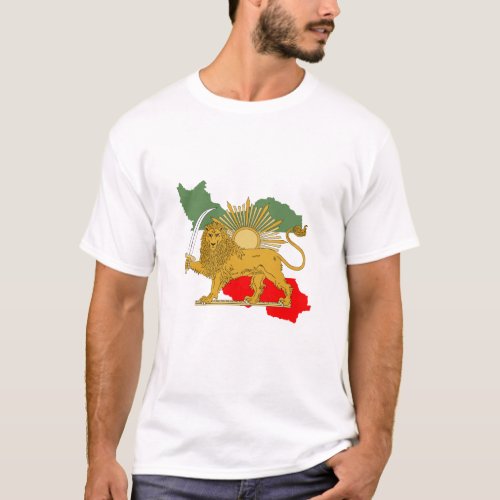 Shir o Khorshid _ Lion and Sun _ Persia Iran Flag  T_Shirt