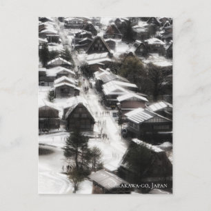 Shirakawago Snow Village Japan Travel Destination Postcard